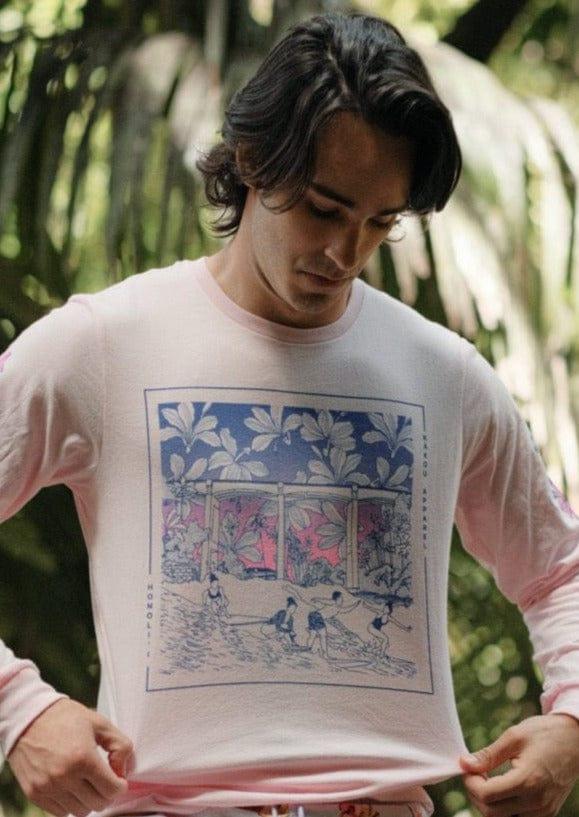 Honoli'i Party Wave T-Shirt in Pink Lemonade