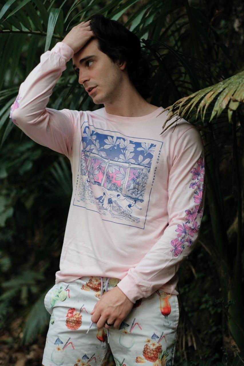 Honoli'i Party Wave Long Sleeve in Pink Lemonade