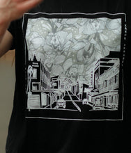 Load image into Gallery viewer, Black Downtown Hilo T-shirt close up