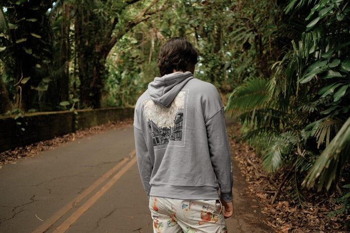 Downtown Hilo Hoodie in Fog