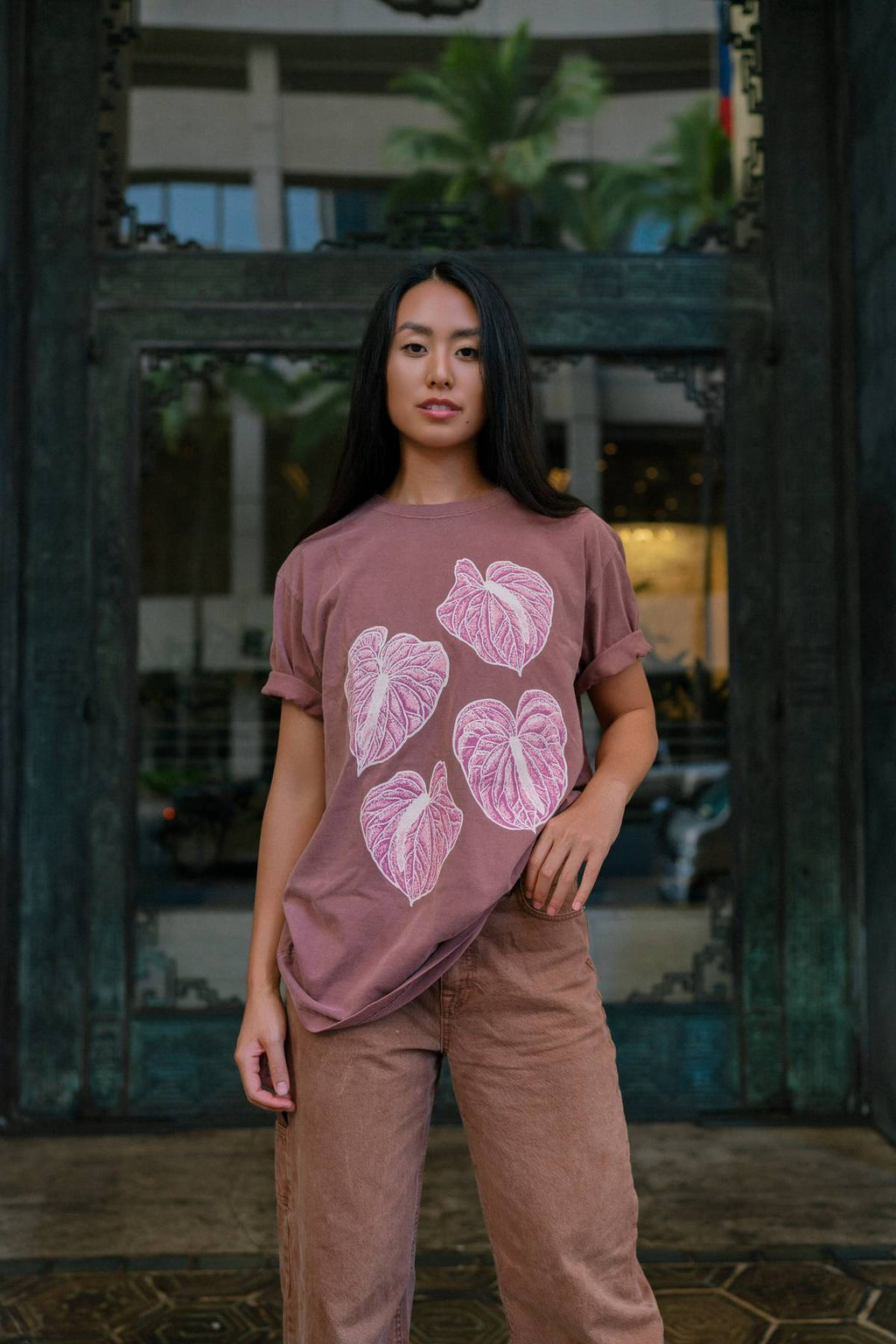 The Antherium Edit T-Shirt in Rose Latte