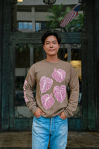 The Anthurium Edit Crewneck Sweater in Coffee