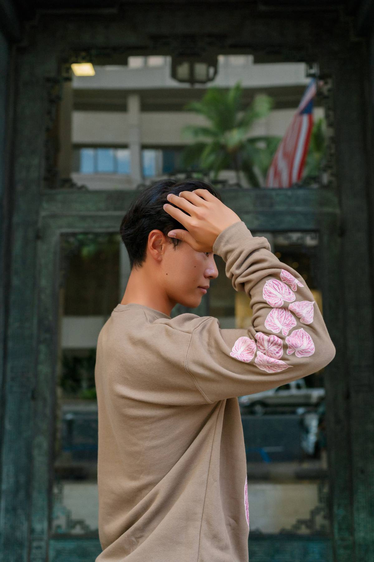 The Anthurium Edit Crewneck Sweater in Coffee