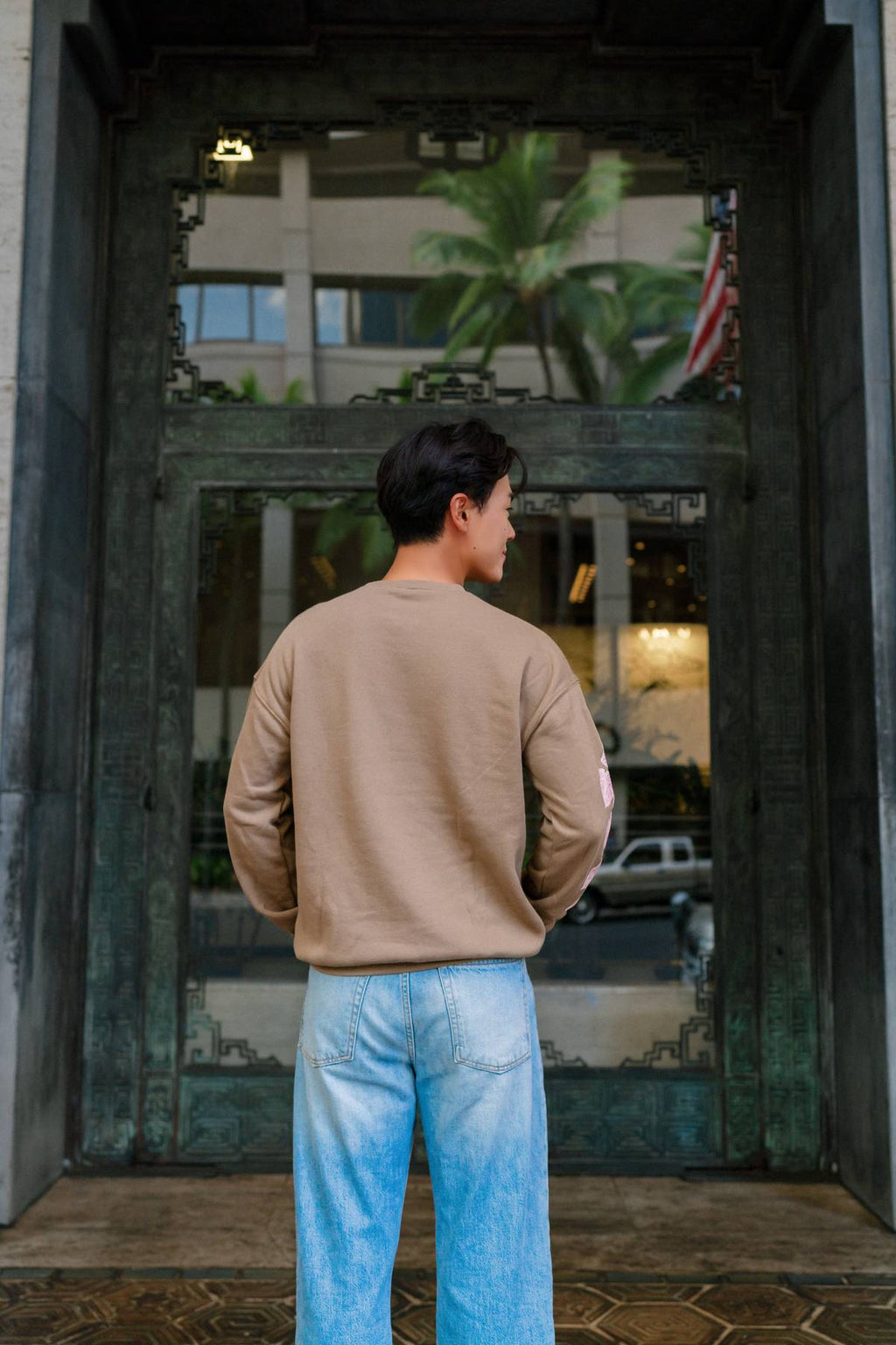 The Anthurium Edit Crewneck Sweater in Coffee