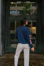 The Anthurium Edit Crewneck Sweater in Hohonu Blue