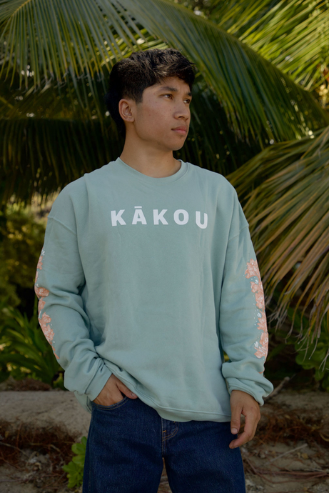 Downtown Hilo Crewneck Sweater in Seaglass