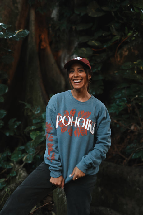 Pohoiki Crewneck Sweater in Indigo