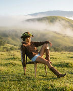 model image in waimea hoodie
